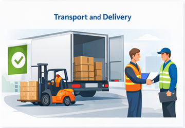 Εκτέλεση και παράδοση μεταφοράς Φόρτωση φορτίου, μεταφορά και επιβεβαίωση επιτυχούς παράδοσης